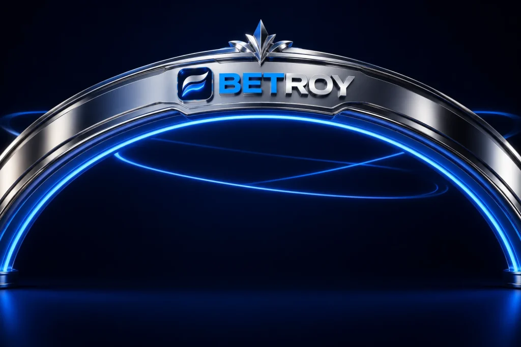 Betroy mobil: mavi neon ışıklı krom gümüş kemerli kapı ve logo