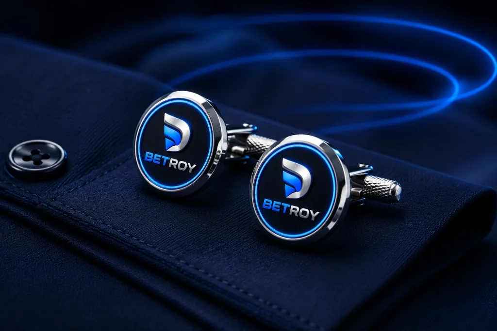 Betroy mobil: lacivert takım elbise kol düğmesi ve logo