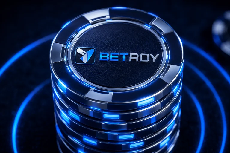 Betroy mobil: logolu mavi poker çipi istifi